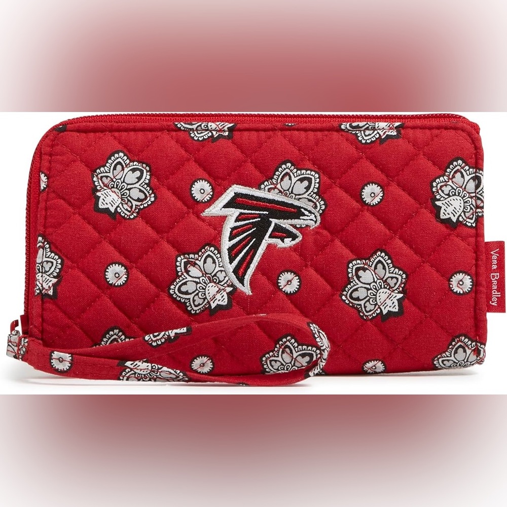 Vera Bradley x NFL Football Atlanta Falcons Red Black Wristlet Wallet NWT
